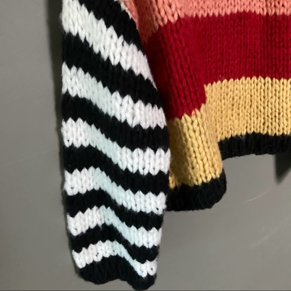 Blank NYC sweater mixed messages boatneck stripe colorblock knitted small - Picture 4 of 8